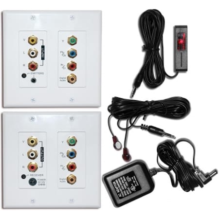 Cmple Component Composite Video Digital Stereo Audio IR Repeater Kit System Over CAT5 1228-N